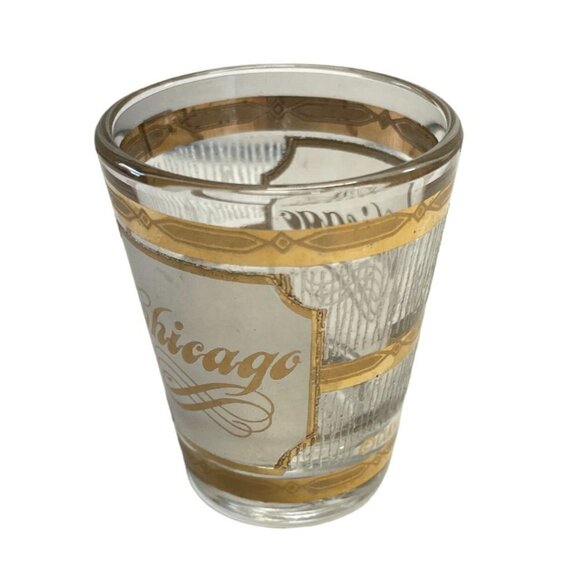 Culver 22k Gold Frosted Shot Glass Chicago Vintage - Picture 3 of 5